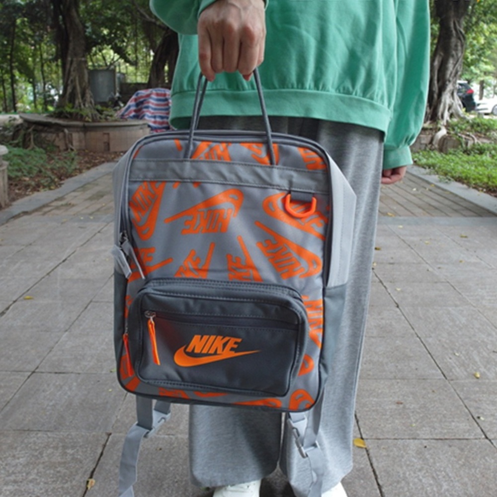 Nike Gray and Orange Kids Backpack